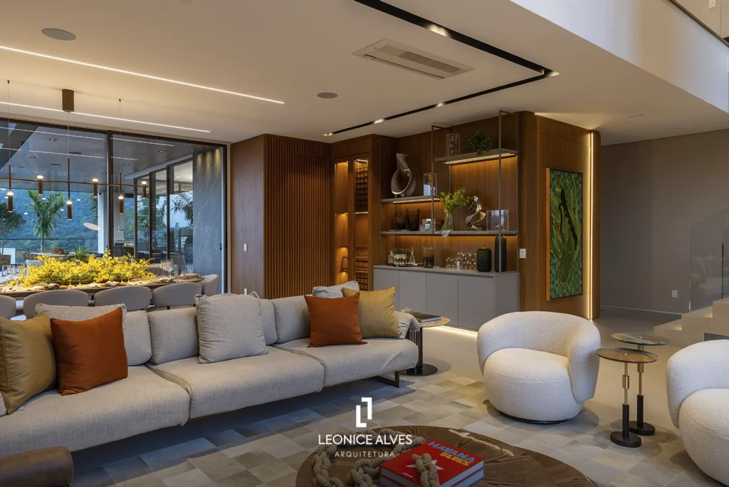 Arquitetos em Alphaville - Casa com ambientes integrados - Escritório de Arquitetura Leonice Alves