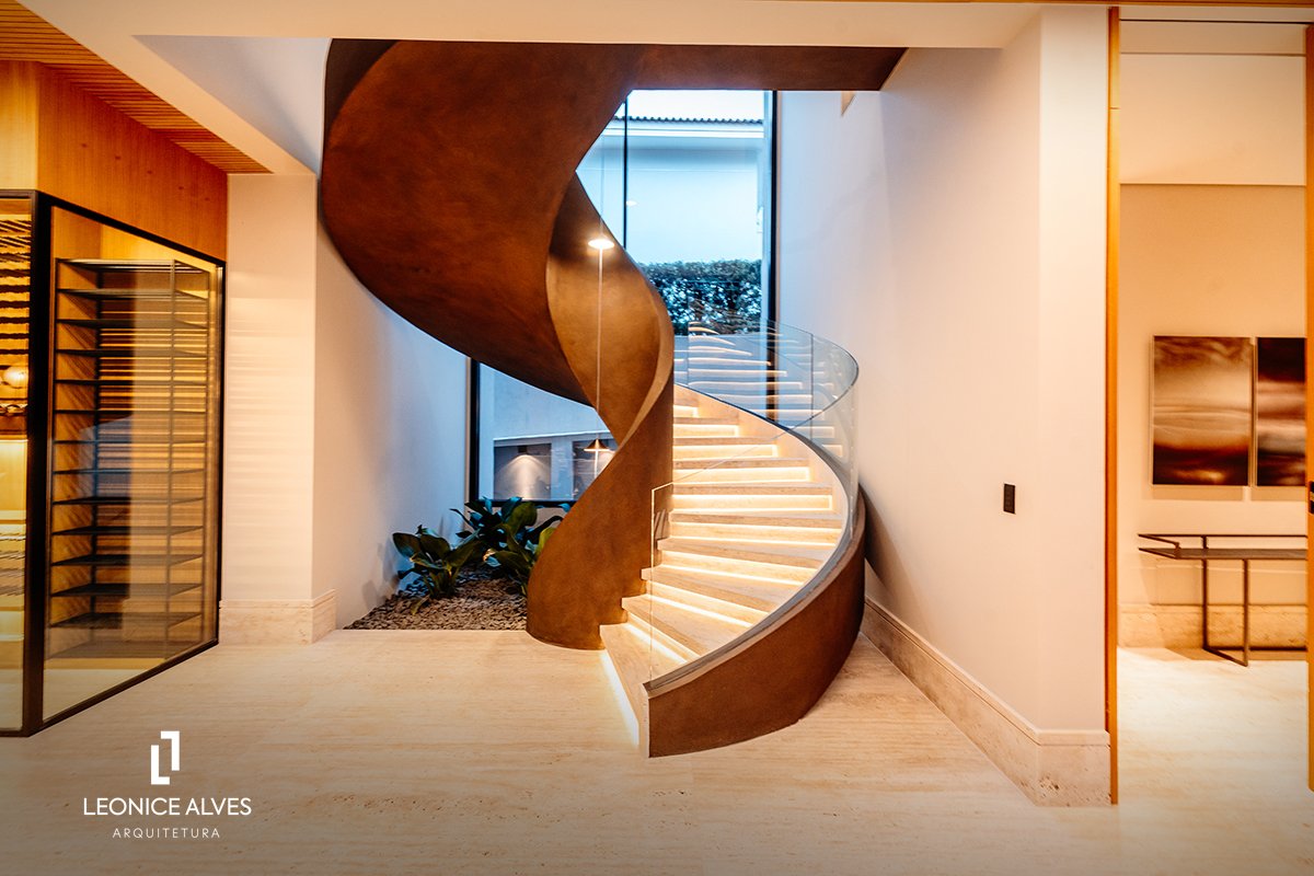 Escada Helicoidal - Tambore 3 - Escritório de Arquitetura em Alphaville Leonice Alves 